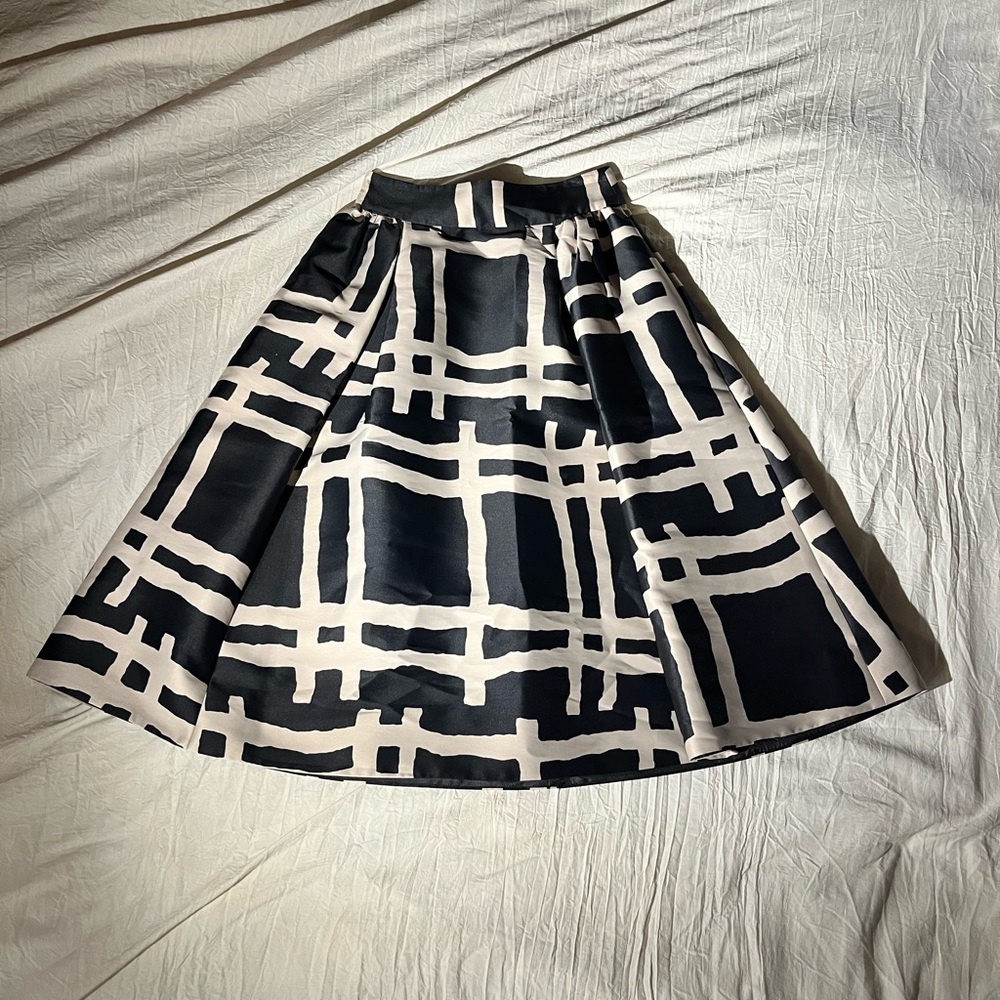 Kate Spade jumbo plaid skirt in black and pink